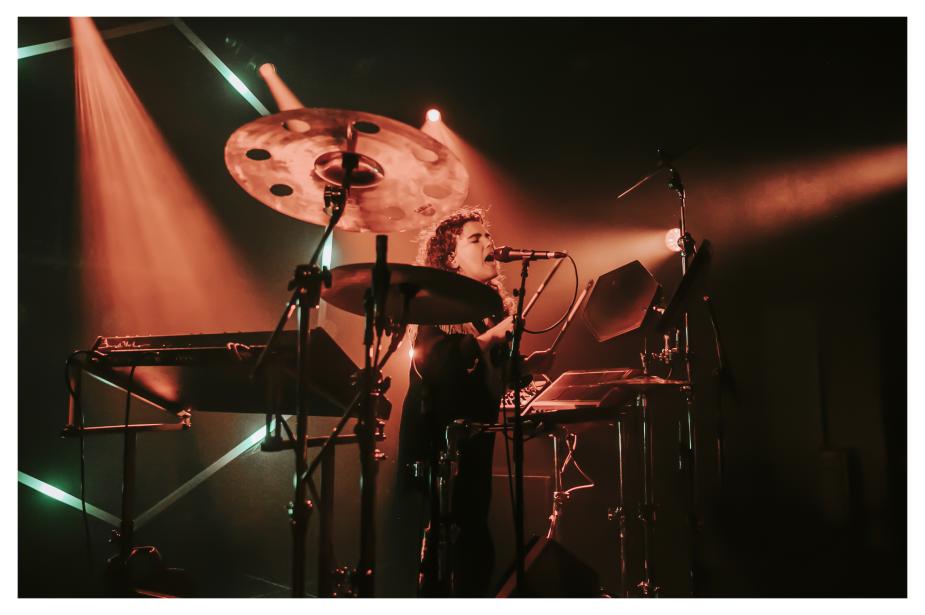 UK musician Georgia playing at in 2020